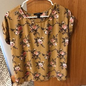 Mustard yellow floral blouse